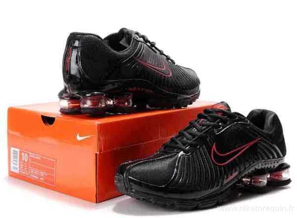 chaussures nike shox R4 625 noir rouge (3)